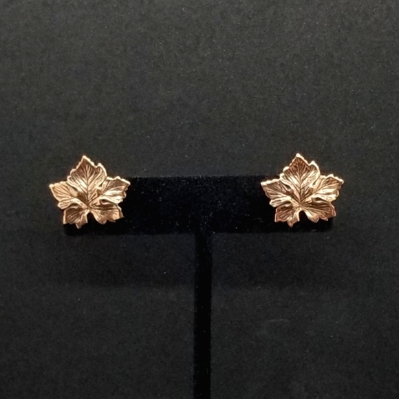 Copper maple leaf earrings 🍁 - Picture 1 of 7